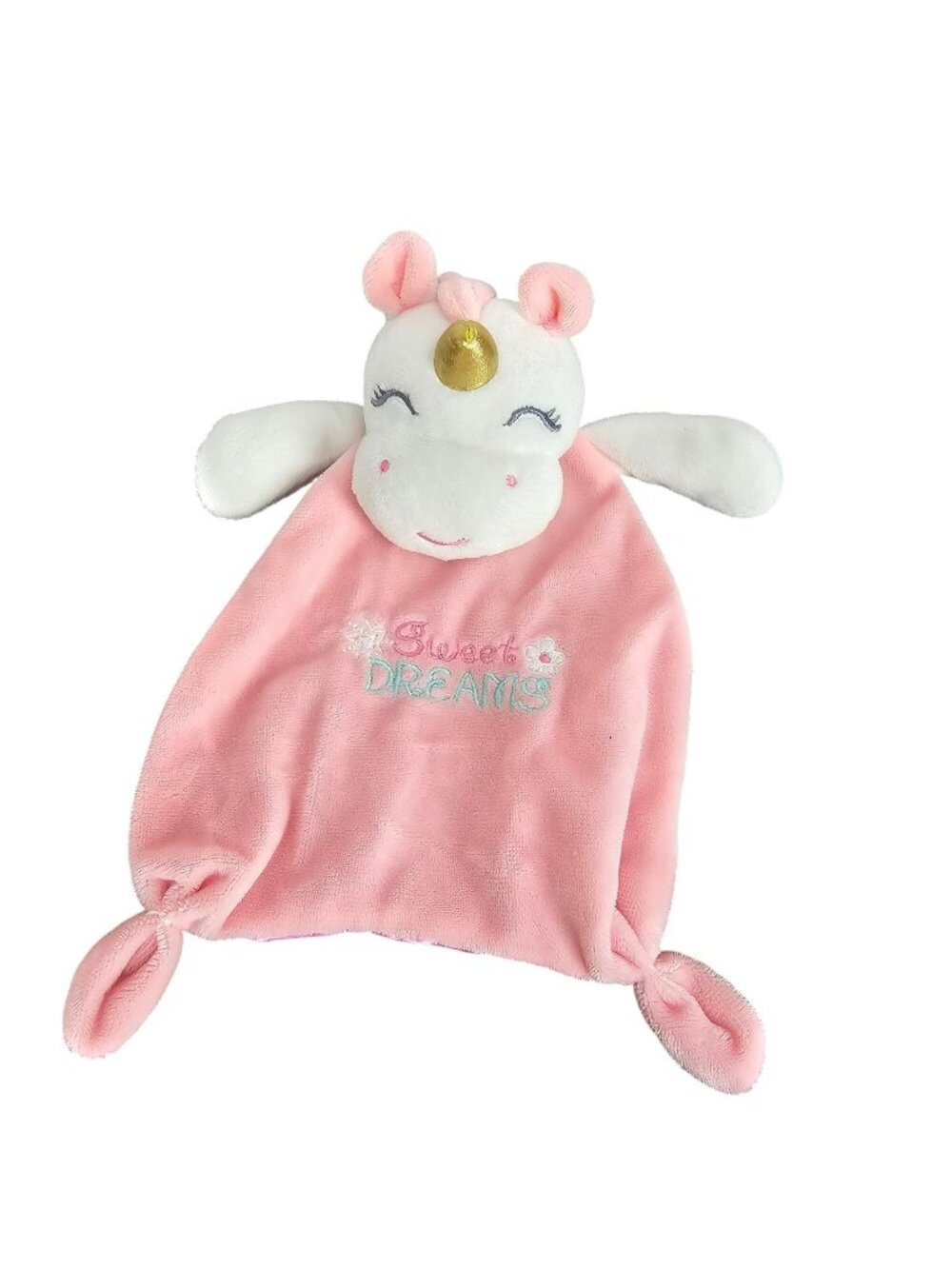 Baby Starters Pink Unicorn Plush Lovey Blanket "Sweet Dreams"‎ Security Blanket.